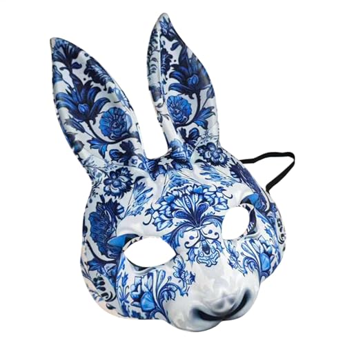 Ostern Tier Kaninchen Gesichtsmaske - Lustige Gesichtsmaske zum Verkleiden | Cosplay Kostüm Gesichtsbedeckung für Halloween, Weihnachten, Ostern, Karneval von Poupangke