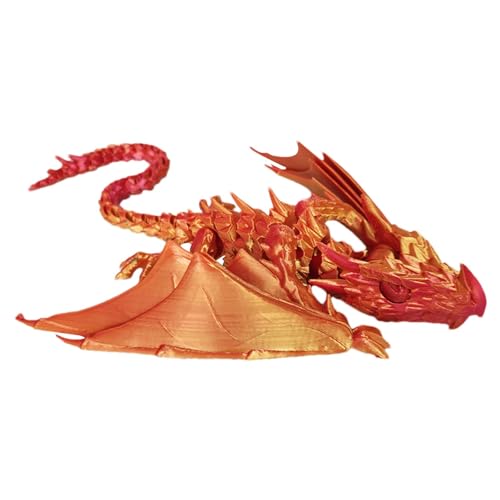 Poupangke 3D-Gedruckter geflügelter Drache,3D-Gedruckter Drache - Geflügelter Drache - Artikulierter geflügelter Drache, Kristalldrache-Zappelspielzeug, Chefschreibtischdekorationen, mythische Stücke von Poupangke