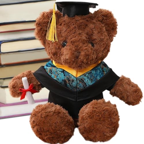 Poupangke Abschlussplüsch, ausgestopfter Abschlussbär - Süße Cartoon Doll weiche Raumdekoration | Graduation Plüschbär Stofftiere mit und Kleidung für Freunden Verwandte College High School Party von Poupangke