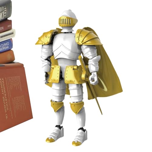 Poupangke Bewegliche Ritterfiguren, Knight Collection Ganzkörper-Actionfigur beweglich, exquisite mittelalterliche Statue Schreibtischdekoration, Sammelfigur für Familien, Liebhaber von Poupangke