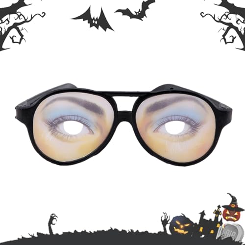 Poupangke Hässliche Sonnenbrille, lustig, Scherzbrille - Halloween Trick Spielzeug Lustige Augen Brille,Augen-Verkleidungs-Brillenknebel und praktisches Scherzspielzeug für den Narrentag an Halloween von Poupangke