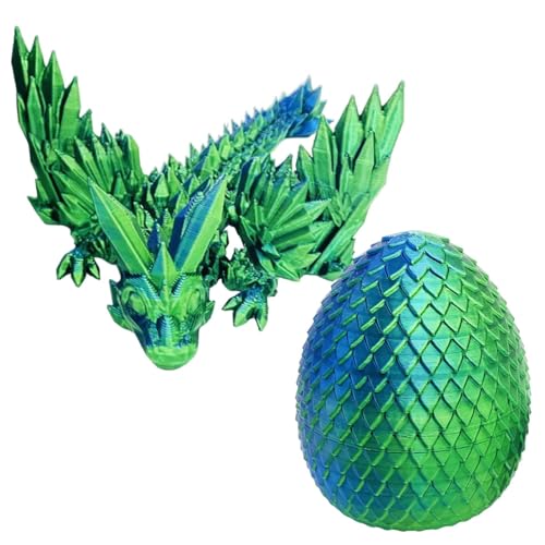 Poupangke Kristalldrache mit Drachenei, 3D-gedrucktes bewegliches Drachenei,Crystal Dragon Toys 3D-gedrucktes Geschenkspielzeug | Kreative bewegliche Gelenke Fidget Articulated Home Decor für von Poupangke