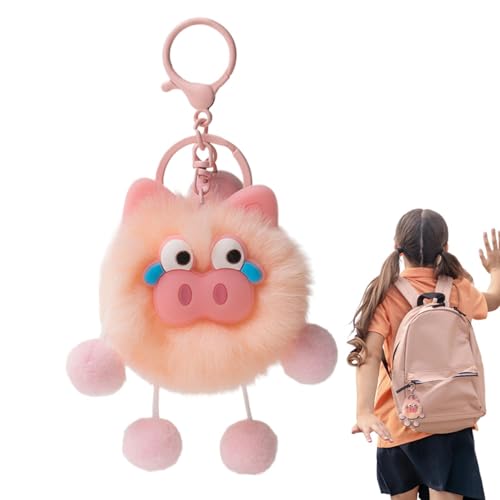 Poupangke Plüsch-Schlüsselanhänger, Cartoon-Plüsch-Schlüsselanhänger,Cartoon Stofftier Anhänger Puppe | Schlüsselanhänger aus Plüschmaterial für Taschen, Autoschlüssel, Rucksack, Handy von Poupangke