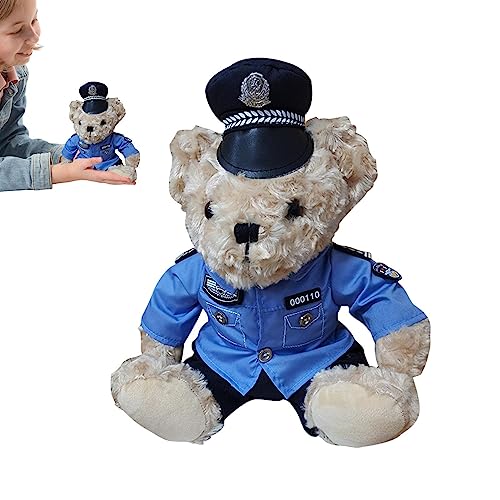 Poupangke Polices Bär Plüsch | Ausgestopftes Bären-Plüschtier im Polices-,Niedliche Plüschbären mit Abnehmbarer ung für Kinder, Mädchen und Poupangke Polices Bär Plüsch | Ausgestopftes Bären-Plüschtier im Polices-,Niedliche Plüschbären mit Abnehmbarer ung für Kinder, Mädchen und von Poupangke