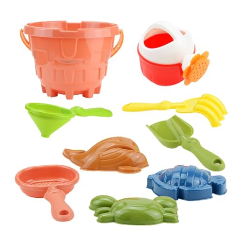 Poupangke Sandspielzeug für Beach, Kinder Beach Spielzeug,9X Outdoor Games Beach Tool Set - Lustige kreative Sandspielzeug mit Bucket & Schaufel, freundliches Design für Kinder Mädchen von Poupangke