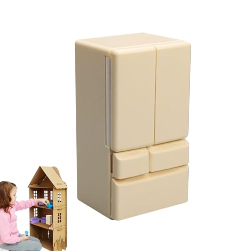 Puppenhaus Kühlschrank, Spielzeugkühlschrank,Kreativer Kühlschrank 1:12 Skala | Puppenhauszubehör, Spielzeugküchenprodukte Möbel für kleine Heimküche von Poupangke