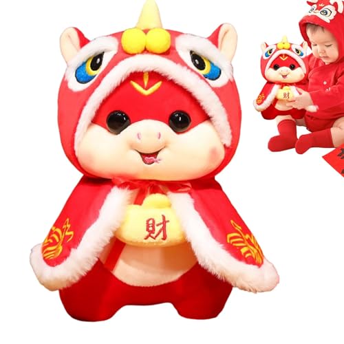 Frühlingsfest-Schlangenplüsch, Jahr der Schlangenpuppe | Schlangen-Plüschspielzeug Stofftier - Plüschpuppe Schlangenspielzeug Raumdekoration, Chinesisches Maskottchen Rote Schlange Plüschtier von Povanjer