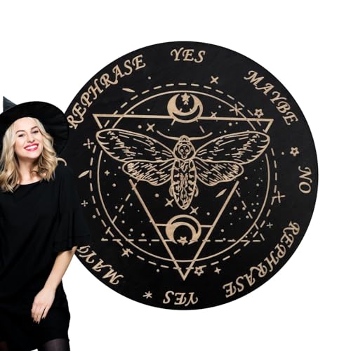 Ouija Spirit Board, Pendelbrett für Wahrsagerei,Entscheidungsträger Planchette, dekorative Holzbretter mit Botschaft - Spirit Decorations Ouija-Brettspiel für Mottopartys und Zusammenkünfte von Povanjer