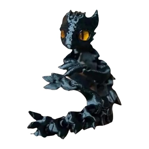 Povanjer 3D-Gedruckter Drache, Drachenspielzeug - Süßes kleines 3D-gedrucktes Tierspielzeug,Flexible Gelenke, Kristalldrache, Chef-Schreibtischspielzeug, beweglicher künstlicher Kristalldrache, von Povanjer