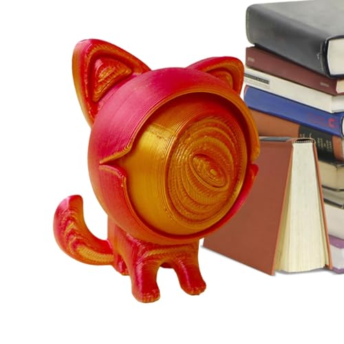 Povanjer 3D-gedruckte Tiere,3D-gedruckte Spielzeuge - Flexible einäugige Katzenskulptur | Cooles 3D-gedrucktes Spielzeug mit beweglichem Auge, Chefschreibtisch-Spielzeugauto-Armaturenbrett-Dekor für von Povanjer