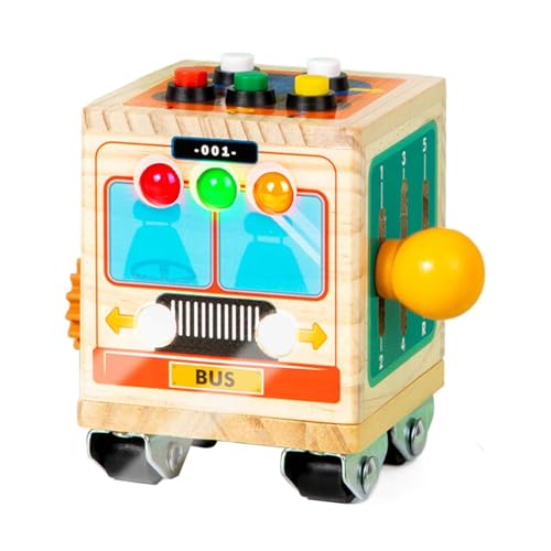 Povanjer Aktivitätswürfel, sensorisches Bus-Spielzeug – sensorisches Aktivitätsspielzeug aus Busholz mit Licht, Vorschul-Lernspielzeug für Jungen und Mädchen von 1, 2 und 3 Jahren, Spielzeug Povanjer Aktivitätswürfel, sensorisches Bus-Spielzeug – sensorisches Aktivitätsspielzeug aus Busholz mit Licht, Vorschul-Lernspielzeug für Jungen und Mädchen von 1, 2 und 3 Jahren, Spielzeug von Povanjer