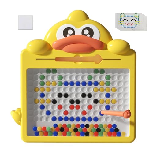 Povanjer Magnetisches Doodle-Board, Kinder-Magnettafel,Magnetische Punkt-Kunsttafel mit Cartoon-Ente - Reisespielzeug, pädagogisches Magnetstift-Zeichenbrett für, Kinder, Mädchen von Povanjer