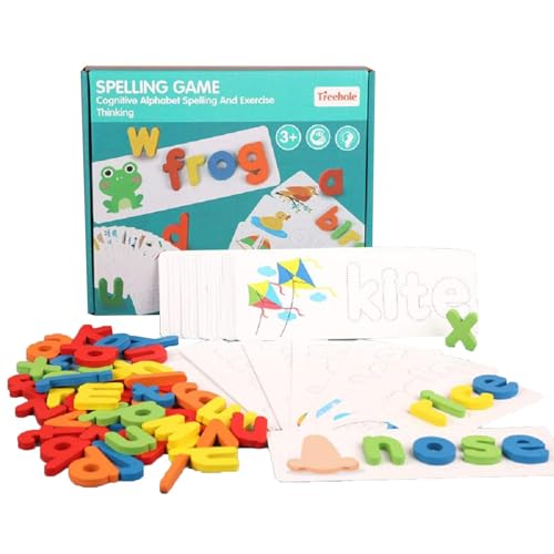Rechtschreibwortspiele – Wortgeneratoren für die Kinder mit 28 Karten – Lernspielzeug mit 26 Buchstaben, Wortbauer für Kindergarten Rechtschreibwortspiele – Wortgeneratoren für die Kinder mit 28 Karten – Lernspielzeug mit 26 Buchstaben, Wortbauer für Kindergarten von Povanjer