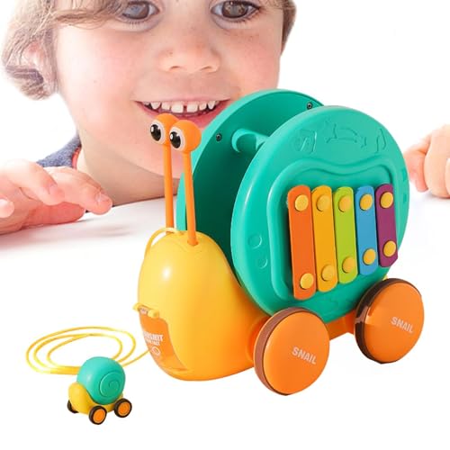 Schneckenkriechenspielzeug, Krabbelschnecken-Babyspielzeug - kleines multifunktionales Musikspielzeug zum Ziehen von Schnecken, kreatives niedliches Cartoon-Schneckenspielzeug für kriechendes Schneckenkriechenspielzeug, Krabbelschnecken-Babyspielzeug - kleines multifunktionales Musikspielzeug zum Ziehen von Schnecken, kreatives niedliches Cartoon-Schneckenspielzeug für kriechendes von Povanjer