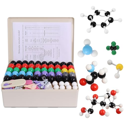 Molekulare Modelle Organische und Anorganische Chemie Bausatz 323 Teile mit Atombindungen und Anleitung für Lehrer und Wissenschaftler Wissenschaftlicher Atomsatz für Den Chemieunterricht von Poweka