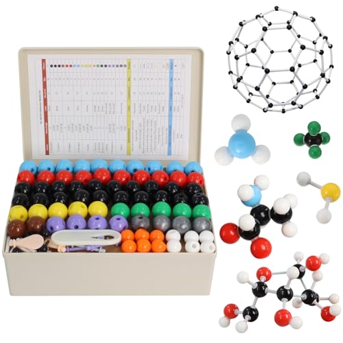 Molekulare Modelle Organische und anorganische Chemie Bausatz 444 Teile mit Atombindungen und Anleitung für Lehrer und Wissenschaftler Wissenschaftlicher Atomsatz für den Chemieunterricht von Poweka