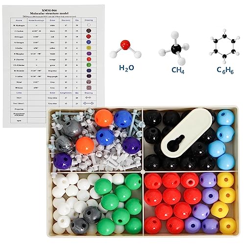 Chemie Molekülmodell, Molekülmodell Organische Anorganische Struktur Kit 240 Stück mit Atom Links und Anleitung für Lehrer und Wissenschaftler von Poweka von Poweka