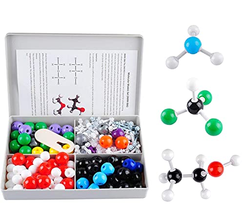 Molekularmodell der Chemie, 240 Stück Bausatz für grundlegende biochemische Strukturen, Set aus organischen Molekülen für Lehrer, Studenten, Wissenschaftler, Chemieklasse von Poweka von Poweka