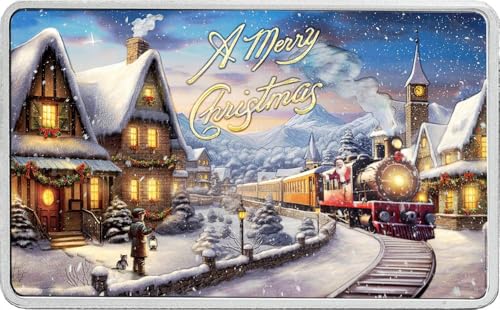 Merry Christmas Postcard 1 Oz Silber Münze 2000 Francs Cameroon 2024 von Power Coin