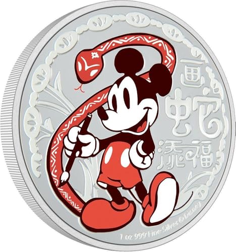 Mickey Mouse Snake Lunar Year Disney 1 Oz Silber Münze 2$ Niue 2025 von Power Coin