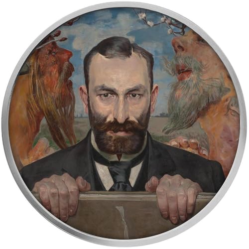 Portrait of Feliks Jasienski Jacek Malczewski 170th Anniversary Silber Münze 500 Francs Cameroon 2024 von Power Coin