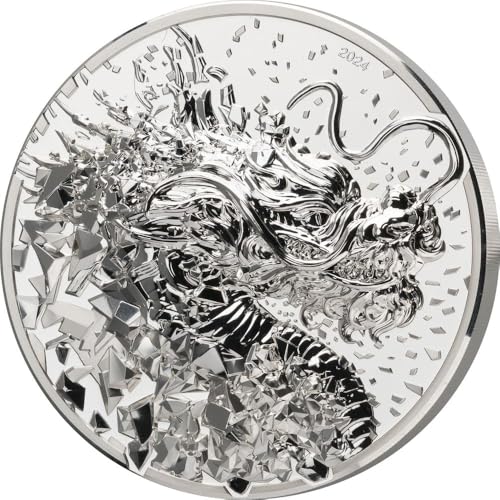 Power Coin Burst Dragon Half Kilo 1/2 Kg Silber Münze 10000 Togrog Mongolia 2024 von Power Coin