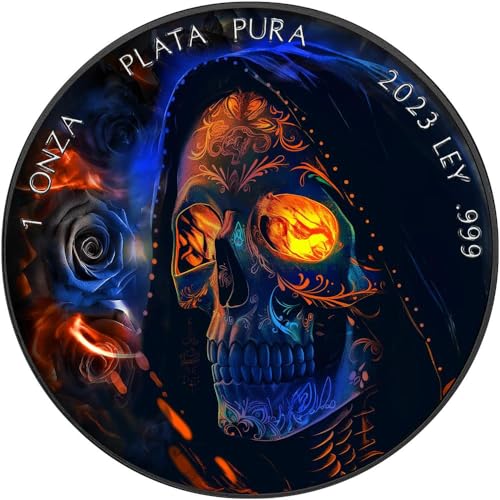 Power Coin Caballero De La Muerte Day of The Dead Black Platinum 1 Oz Silber Münze Mexico 2023 von Power Coin