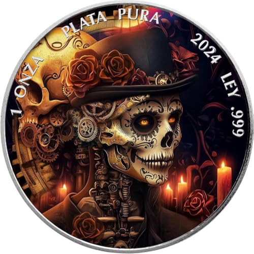 Power Coin Caballero De La Muerte Steampunk Day of The Dead 1 Oz Silber Münze Mexico 2024 von Power Coin