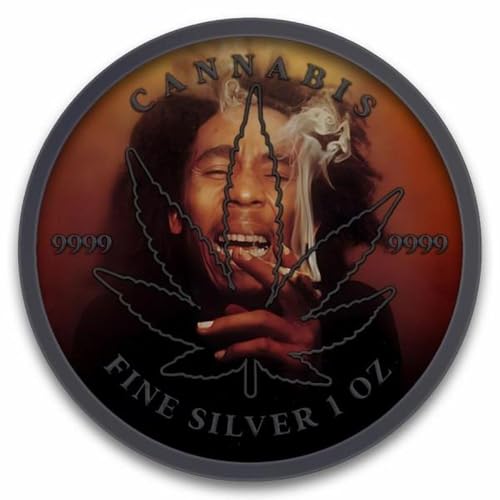 Power Coin Cannabis Bob Marley Black Platinum 1 Oz Silber Münze 5000 Francs Chad 2024 von Power Coin