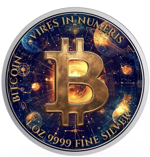 Power Coin Cosmic Bitcoin 1 Oz Silber Münze 2$ Niue 2024 von Power Coin