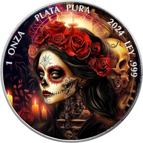 Power Coin DAMA De La Muerte Steampunk Day of The Dead 1 Oz Silber Münze Mexico 2024 von Power Coin