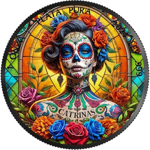 Power Coin Dia De Los Muertos Stained Glass 1 Oz Silber Münze Mexico 2024 von Power Coin