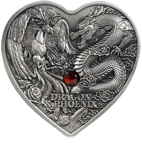 Power Coin Dragon and Phoenix 1 Oz Silber Münze 5000 Francs Chad 2024 von Power Coin