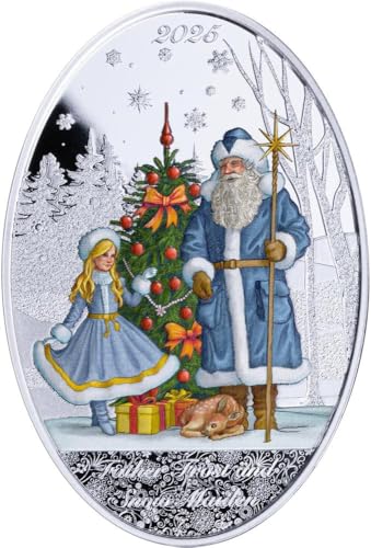 Power Coin Father Frost and Snow Maiden Matrioshka Doll 1 Oz Silber Münze 5$ Solomon Islands 2025 von Power Coin