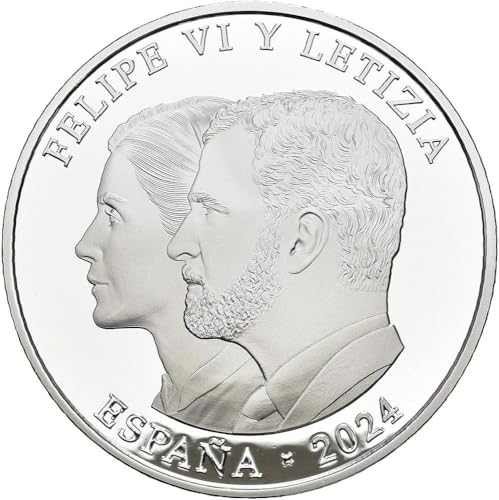 Power Coin Felipe Vi and Letizia Silber Münze 10€ Euro Spain 2024 von Power Coin