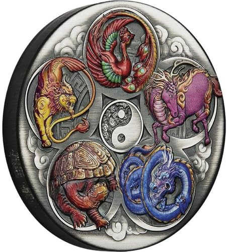 Power Coin Five Auspicious Creatures 5 Oz Silber Münze 5$ Tuvalu 2024 von Power Coin