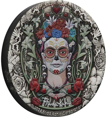 Power Coin Frida Kahlo Dia De Los Muertos 2 Oz Silber Münze 2$ Tuvalu 2024 von Power Coin