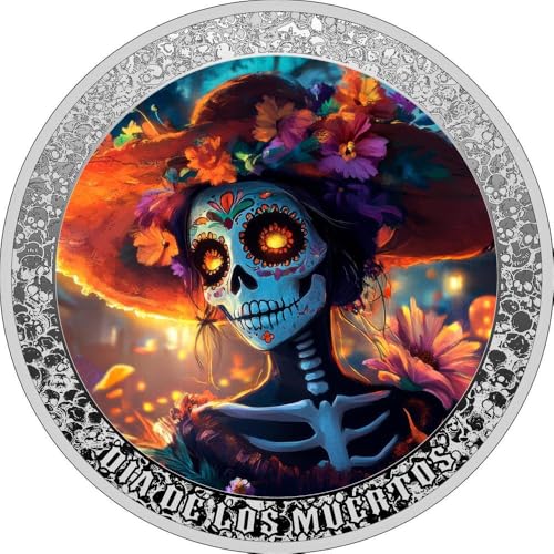 Power Coin Hat Lady Dia De Los Muertos 1 Oz Silber Münze 1000 Francs Cameroon 2024 von Power Coin