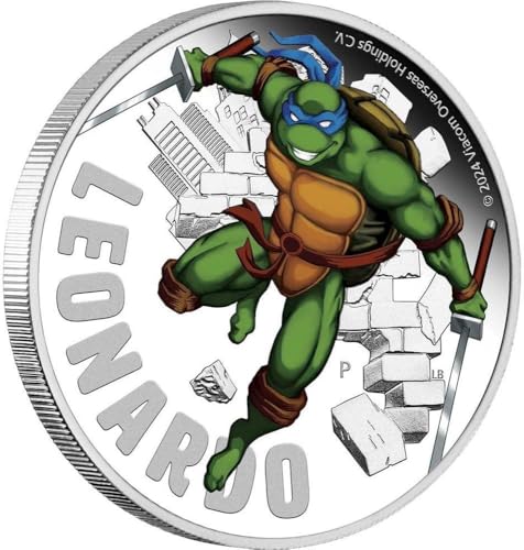 Power Coin Leonardo Teenage Mutant Ninja Turtles 1 Oz Silber Münze 1$ Tuvalu 2024 von Power Coin