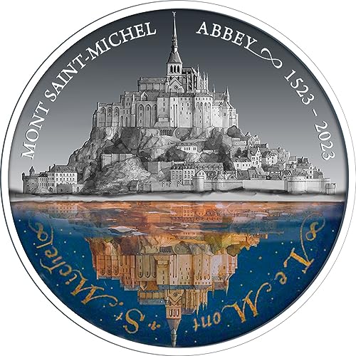 Power Coin Mont Saint Michel Abbey 500 Jahrestag 2 Oz Silber Münze 5$ Niue 2023 von Power Coin