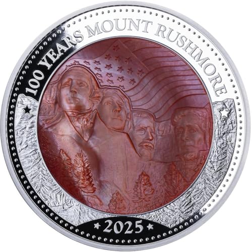 Power Coin Mount Rushmore 100 Jubiläum 5 Oz Silber Münze 25$ Solomon Islands 2025 von Power Coin