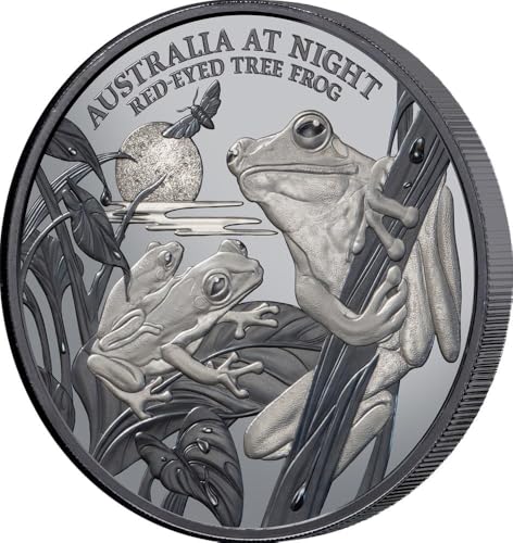 Power Coin Red-Eyed Tree Frog Australia at Night 1 Oz Silber Münze 1$ Niue 2024 von Power Coin