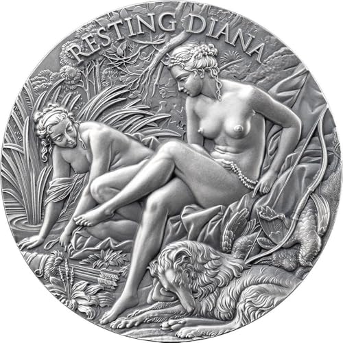 Power Coin Resting Diana Celestial Beauty 2 Oz Silber Münze 2000 Francs Cameroon 2025 von Power Coin