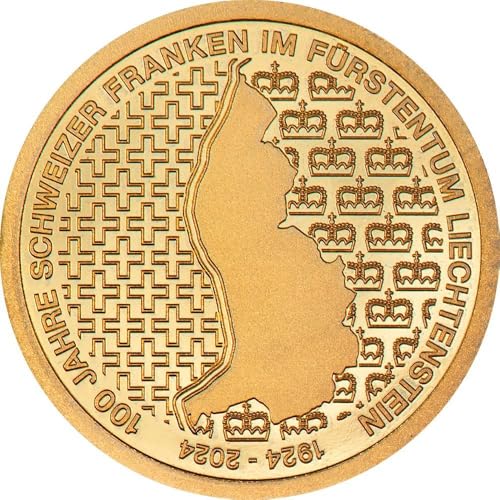 Power Coin Rhine Valley 100 Years Swiss Franc Gold Münze 10 Francs Liechtenstein 2024 von Power Coin