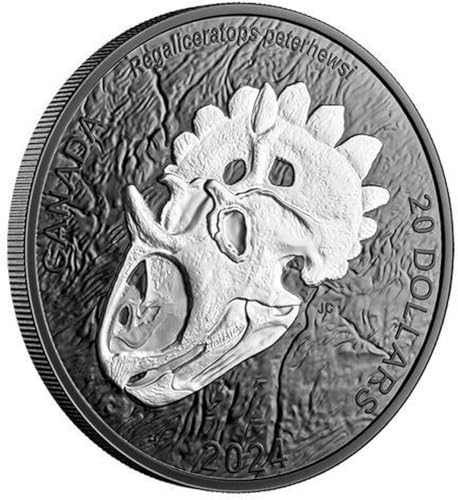 Power Coin Royal Horned Face Discovering Dinosaurs 1 Oz Silber Münze 20$ Canada 2024 von Power Coin