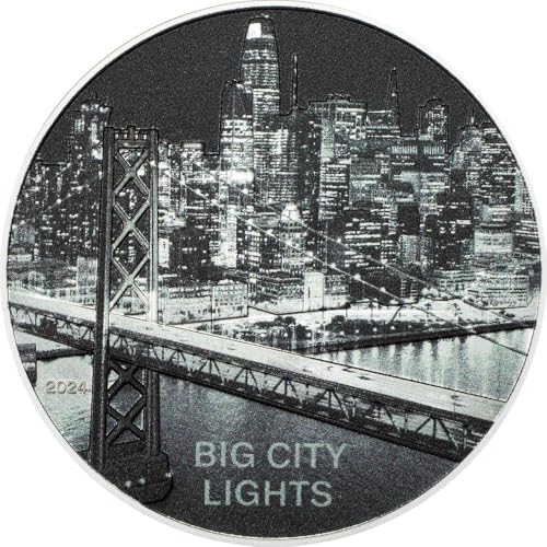 Power Coin San Francisco Big City Lights Silber Münze 5$ Cook Islands 2024 von Power Coin