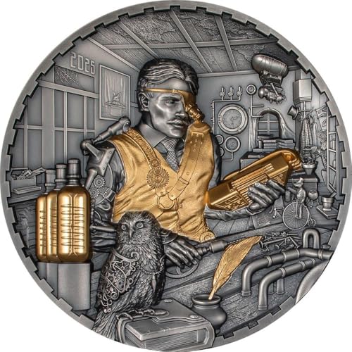 Power Coin Science Lab Steampunk 1 Kg Kilo Silver Münze 100$ Cook Islands 2025 von Power Coin