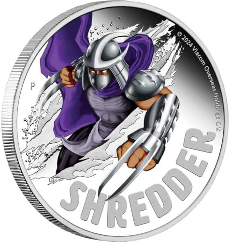 Power Coin Shredder Teenage Mutant Ninja Turtles 1 Oz Silber Münze 1$ Tuvalu 2024 von Power Coin