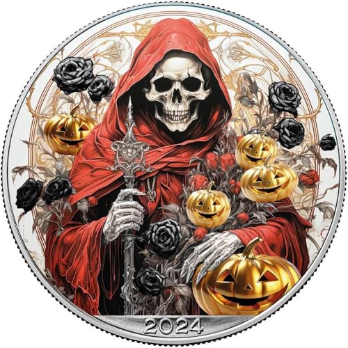 Power Coin Skeleton Halloween 1 Oz Silber Münze 1$ Usa 2024 von Power Coin