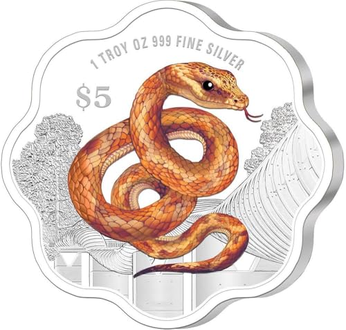 Power Coin Snake Lunar Year Colored 1 Oz Silber Münze 2$ Singapore 2023 von Power Coin